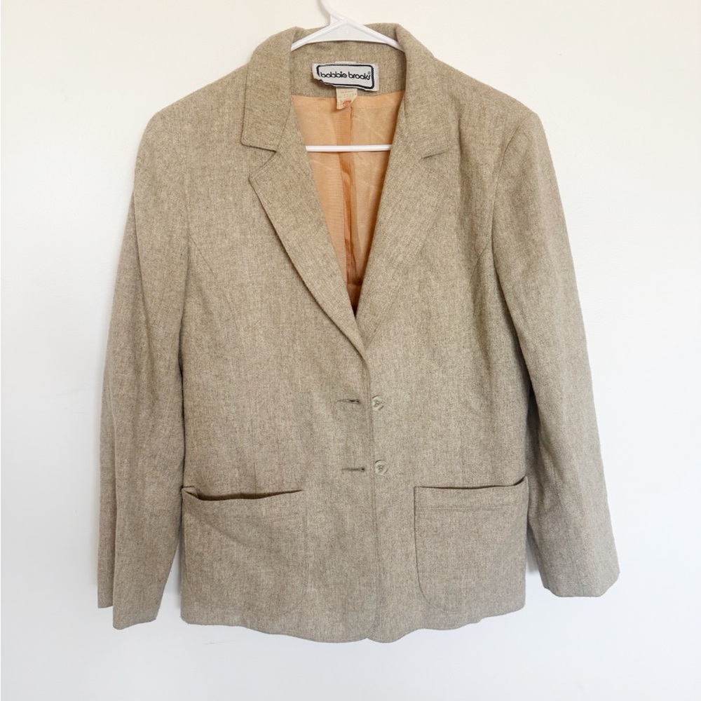 Vintage Bobbie Brooks Light Tan Wool Blend Blazer Jacket
